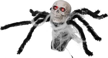 Halloween Dekoration, Animeret Figur med Lys- og Lydeffekter, Springende Edderkop, 45cm