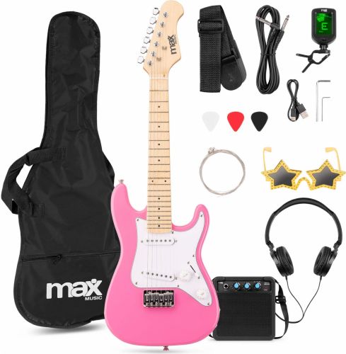 Komplet GigKit Junior 1/4 Elguitar Pakke – Alt-i-Én Startkit til Yngre Guitarister – Pink