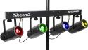 4-Some LED lyssæt med 4 lyseffekter i 1 / 4x 57 RGBW LED'er /  DMX og Musikstyring inkl. taske