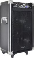 Mobilt lydanlæg ST-075 / 2x8" bas 250W USB/SD-input inkl. 2 mikrofoner (heraf 1 trådløs)
