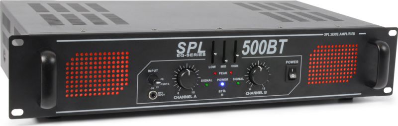 SPL 500BT Amplifier Red LED+EQ Black
