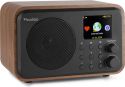 WIFI Internet Radio, Transportabel model med Bluetooth / Batteri / Tydeligt farvedisplay / Mørkt træ
