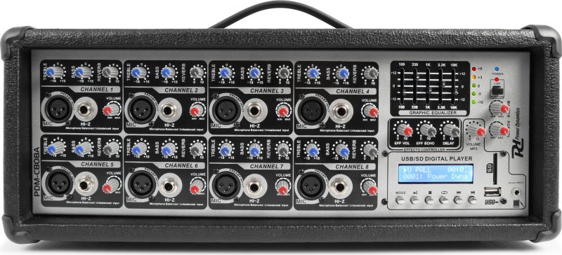 PDM-C808A Powered Mixer 8-Channel MP3/ECHO