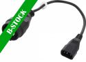 Strømkabel - C14 (3-pol AC han) til CEE7/4 hun (0,3m) "B-STOCK"
