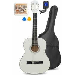 Junior Guitarpakke 36" - 3/4 junior-guitar, Akustisk (6-11 år) Hvid / Alt du ska