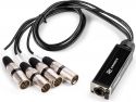 CX191 RJ45 to 4x XLR5M Cable Splitter 0.7m
